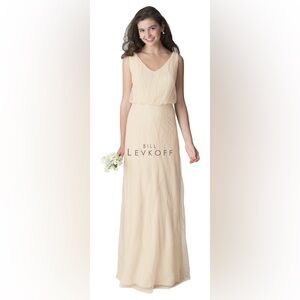 Bill Levkoff, formal dress cream, floor length, size 14